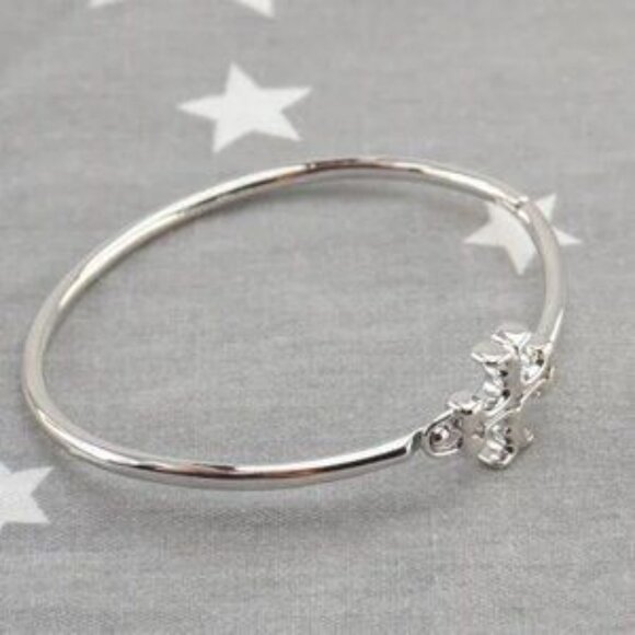 Tory Burch Eleanor Hinged Cuff in Tory Silver - Picture 3 of 5